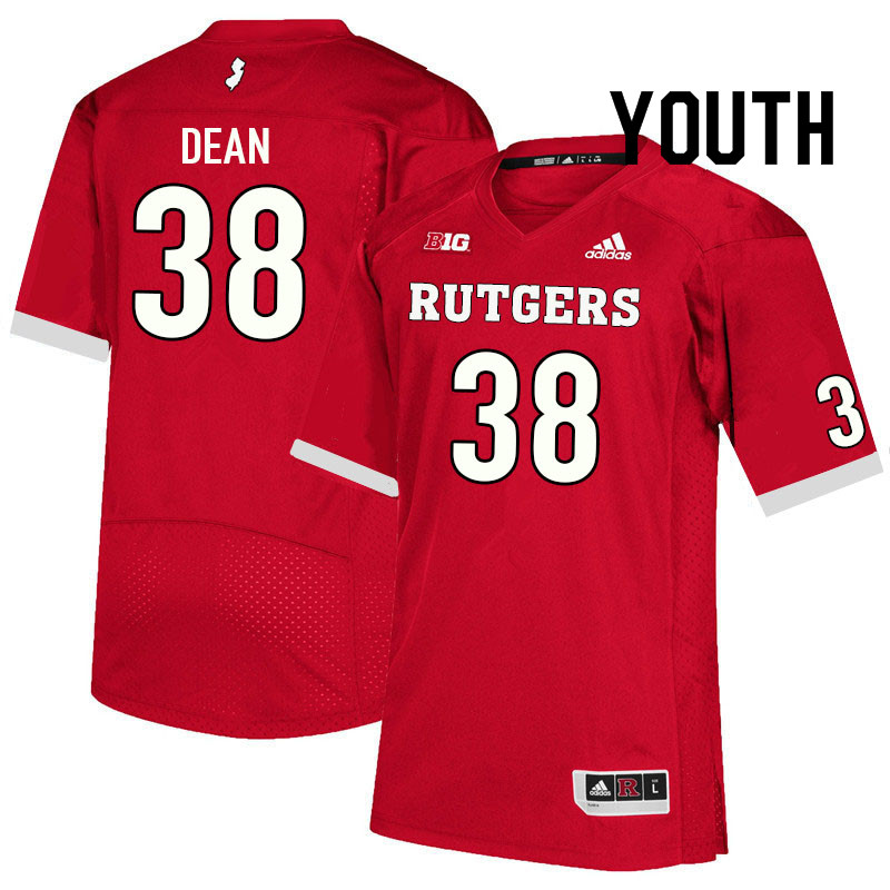 Youth #38 Austin Dean Rutgers Scarlet Knights College Football Jerseys Sale-Scarlet